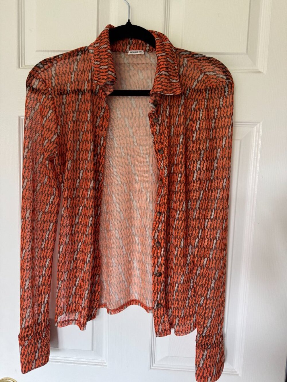 INAMORTA- mesh button up